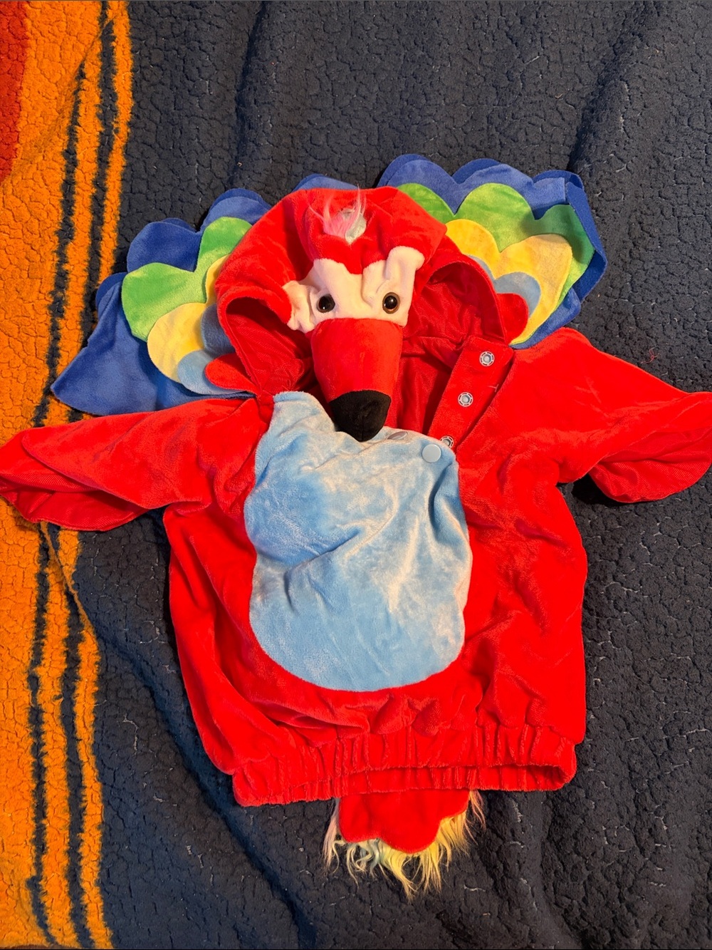 Red Parrot Hoodie Costume for Baby - Plush Feathered Design